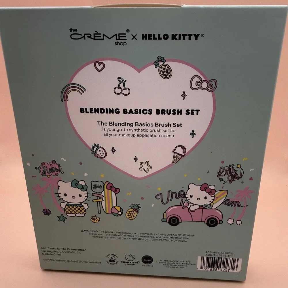 The Creme Shop‎ x Hello Kitty Makeup Brush Set & Macaron Lip Balm Bundle NIB